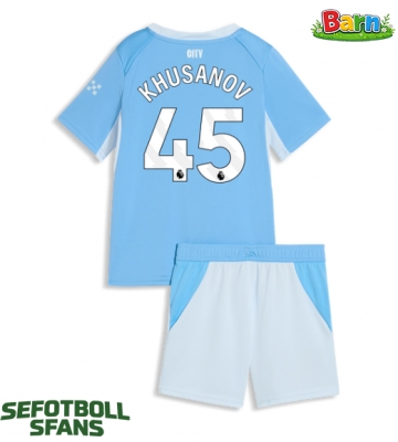 Manchester City Abdukodir Khusanov #45 Hemmaställ Barn 2026-27 Kortärmad (+ Korta byxor)